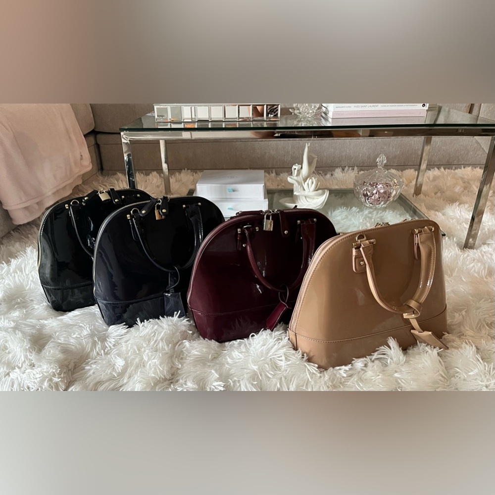 Black Patent Leather Dome Handbag - Picture 8 of 8
